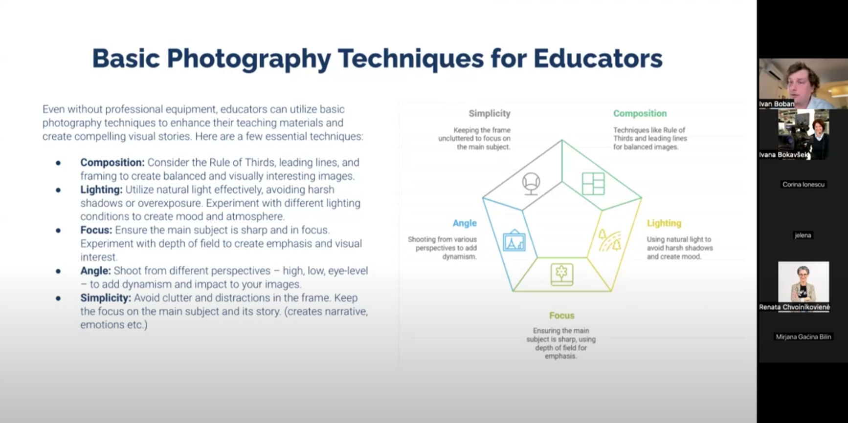 Basic Photography techniques for Educators - Ivan Boban Lina Edu Erasmus+ Courses Croatia